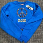 Urban Outfitters Be Kind Embroidered Cropped Sweatshirt NWT Size S - Blue Photo 5