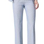 J.Crew  Lizzie high-rise patch-pocket wide-leg pant Antique Navy White stripe NWT Photo 0