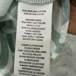 BeachLunchLounge  Striped Linen Blend Top Square Neck‎ Green White Sz S Coastal Photo 4