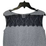 CAbi  Lacy Tee Gray Knit Top Muscle Tank Stretch Lace Trim Size‎ Small Women Photo 1