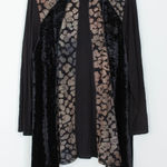 LOGO By Lori Goldstein LOGO Lori Goldstein Black Velvet Burnout Mock Neck Tunic Top Size 1X Whimsigoth Photo 0