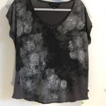 Rock & Republic  top small gray oversized tee distressed material floral Photo 0