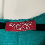 Mexican Folk Art Floral Embroidered Short Sleeve Blue Tunic Blouse Large Boho Photo 2