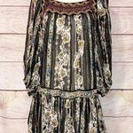 Free People  Dance Magic Floral Print Metallic Tunic Dress Size S Photo 0