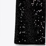 ZARA  NWT velvet & sequin embellished black mini skirt Photo 3