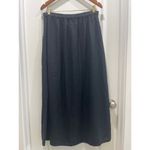 Flax  100% Linen Black Button Front Midi Skirt Sz M Photo 4