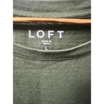 Loft  Tee Shirt Womens Large Green Pleated Sleeve Soft Knit Pullover Cotton Photo 5