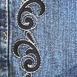 COS  Embroidered Black Lace & Embellished Blue Jeans Size 14 Photo 6