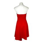 Elliatt Origin Dress Flame Red Knit Strapless Asymmetrical Hem Size M Formal Photo 6