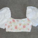 ZARA NWT  Poplin Crop Top with Puff Sleeves and Floral Print Photo 0