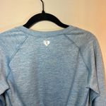 women's best Seamless Long Sleeve Athletic Crop Top Heather Blue Yoga Womens 2XL Photo 8