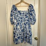 Abercrombie & Fitch  Emerson Mini Dress Blue and White Floral Dress LT Large Photo 1