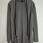 Talbots cardigan open front black and white knit stripe size XS Photo 0