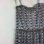 ZARA  Shimmery Metallic Silver Black Ruffle Party Mini Dress Small Photo 7