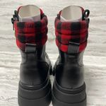 Marc Fisher  Aboli Plaid Trimmed Boots Lug Sole Lace-Up Hiker Booties Black Photo 8