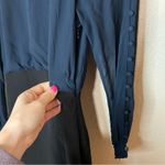 Badgley Mischka  dark blue black long sleeve sheath dress 2 Photo 8