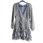 ASTR  THE LABEL Ruffled Tiered Mini Dress Blue Floral Medium Photo 1