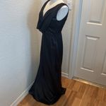 Belsoie Black Satin Maxi Bridesmaid Dress EUC Sz 14 Sleeveless Polyester Photo 3