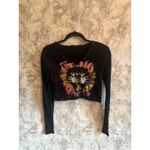 Urban Outfitters  Truth Hurts Graphic Long Sleeve Crop Top Studded Neck‎ M Photo 2