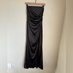 Babyboo  Safiya Strapless Satin Side Slit Gown Dress Black Size Small NEW NWT Photo 2