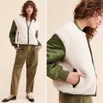 ASTR  The Label Tegan Mixed Media Jacket in Olive/Cream Size M NWOT Photo 4