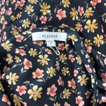 Pleione Anthropologie Double Layer Chiffon Floral Blouse Black Size Small Photo 4