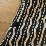 Vintage Stenay Black Silk Women’s Sequin Pearl Striped Short Sleeve Top Size L Size L Photo 6