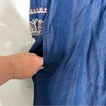 J Jill Denim Chambray‎ Boho Dress Embroidered Peasant Pockets Blue Small Tall Photo 4