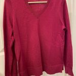 Katherine Barclay  Merino Wool V-Neck Sweater - Red Photo 0