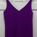 Milly  Vibrant Purple Silk Blend Double V Neck Sleeveless Tank Top Blouse - Sz 6 Photo 0