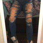 American Eagle Outfitters low rise distressed Size 8 Photo 0