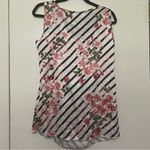 Piazza‎ Italia Striped Floral Sleeveless Blouse Photo 4