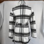 BCX New Womens Medium Double Breasted Belted Plaid Fleece Coat Jacket Casual Photo 3