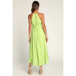 Lulus NWT Bright Expression Lime Green Faux-Wrap Ruffled Midi Dress Small Photo 1