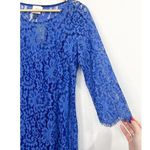 Anthropologie NEW Anthro Cobalt Blue Lace Overlay Shift Dress size Small Winter Boho Photo 3