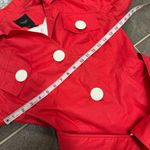 Smythe Belted Long Sleeve Collared Trenchcoat Trench Jacket Red White Button 6 Photo 11