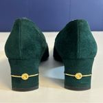 St. John  Vintage Green and Gold Low Suede Heels Size 6 Photo 6