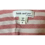 Faith and joy Sz S Cropped 3/4 Sleeve Blouse Top Pink Beige Striped Nautical Photo 7