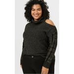 Torrid  Lurex Cable Pullover Cold Shoulder Turtle Neck Sweater Size 2‎ NWT Photo 1