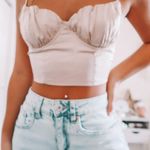 SheIn Silk Corset Top Lace Back Photo 0