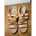 Blowfish Malibu Sandals Womens Size 8.5 Tan Wedge Cork Platform Strappy Buckle Photo 9