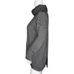CAbi Sweater Womens Small Black White Geometric Fergie Split Turtleneck Neutral Photo 2
