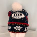 Miller Lite Christmas Novelty Pom Pom Beanie Hat Photo 4