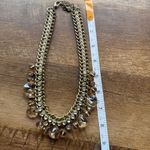 Loft Ann Taylor Charmed Crystal Gold Rhinestone Necklace Statement Piece Photo 6