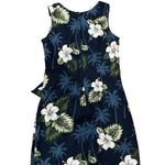 Pacific Legend Faux Wrap Blue White Hibiscus Palm Dress Womens Medium Photo 0