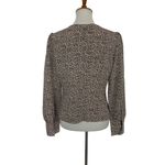 Lulus  Beige Black Polka Dot Blouse Long Sleeve Deep V Neck Lightweight Top M Photo 3