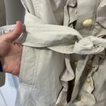 Kenar  Cream Trench Coat with Button Detail Medium Photo 3