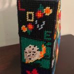 Cottage Core Granny Needle Point Crochet Handbag Wood Handles 1970 Photo 3