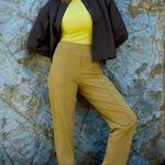 Athleta  Brooklyn Heights Vienna Slim Pant Mustard Yellow Size 8 A3 Photo 0