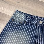 Freestyle Revolution Pinstriped Raw Hem High Rise Jean Shorts Juniors 7 Photo 2
